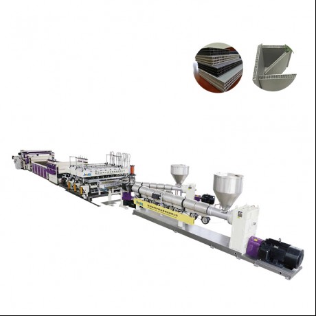 บอร์ดแม่แบบ PP Hollow Building One Mold Double Out Extrusion Line